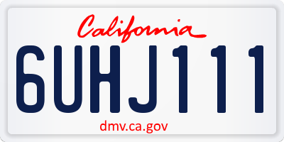 CA license plate 6UHJ111