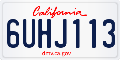 CA license plate 6UHJ113