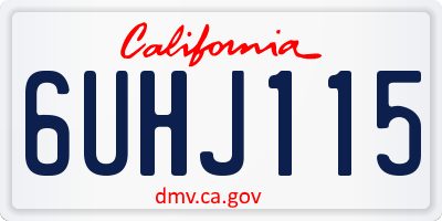 CA license plate 6UHJ115