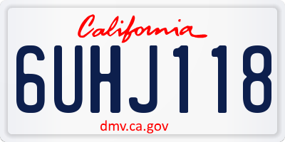 CA license plate 6UHJ118