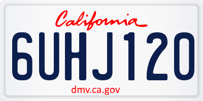 CA license plate 6UHJ120