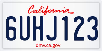 CA license plate 6UHJ123