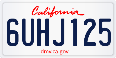CA license plate 6UHJ125