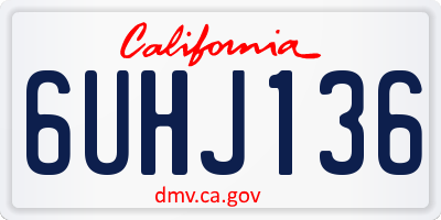 CA license plate 6UHJ136