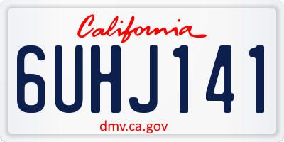 CA license plate 6UHJ141