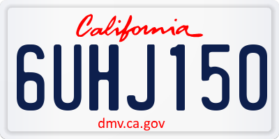 CA license plate 6UHJ150