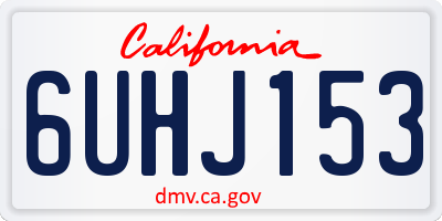 CA license plate 6UHJ153