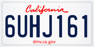 CA license plate 6UHJ161