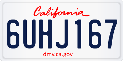 CA license plate 6UHJ167