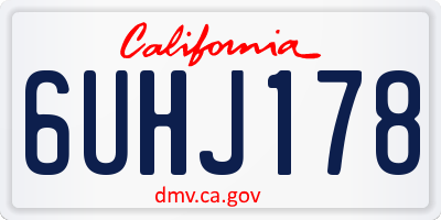 CA license plate 6UHJ178