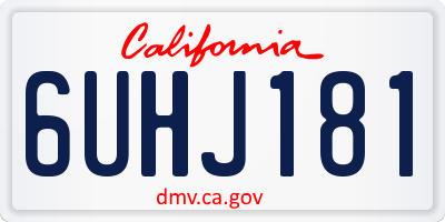CA license plate 6UHJ181