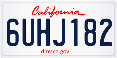 CA license plate 6UHJ182