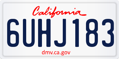 CA license plate 6UHJ183