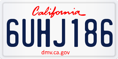 CA license plate 6UHJ186
