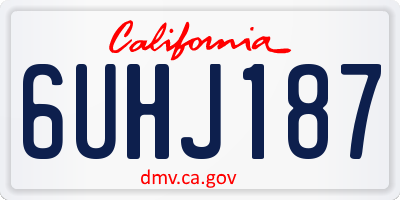 CA license plate 6UHJ187