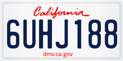 CA license plate 6UHJ188