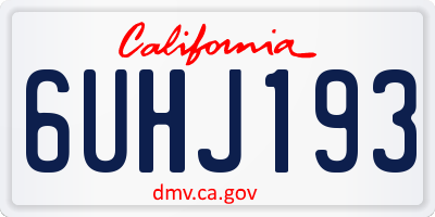 CA license plate 6UHJ193