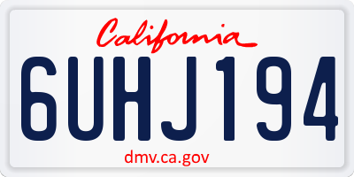 CA license plate 6UHJ194
