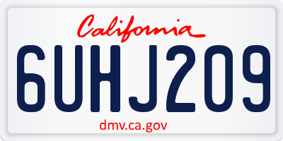 CA license plate 6UHJ209