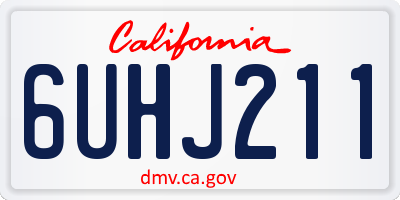 CA license plate 6UHJ211