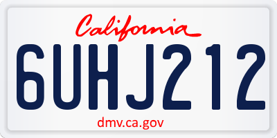 CA license plate 6UHJ212