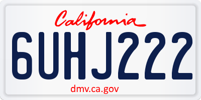 CA license plate 6UHJ222