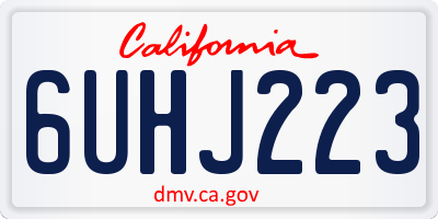 CA license plate 6UHJ223