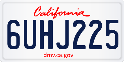 CA license plate 6UHJ225