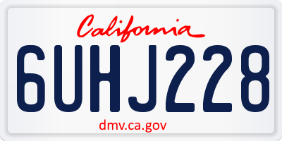 CA license plate 6UHJ228