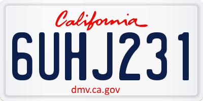 CA license plate 6UHJ231