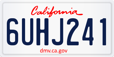 CA license plate 6UHJ241