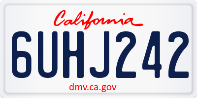 CA license plate 6UHJ242