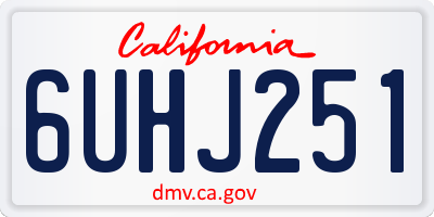 CA license plate 6UHJ251