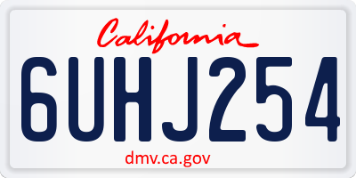 CA license plate 6UHJ254