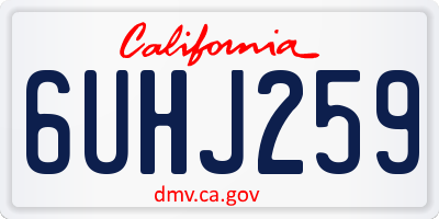 CA license plate 6UHJ259