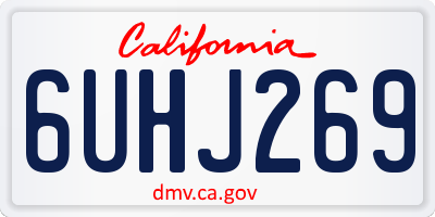 CA license plate 6UHJ269