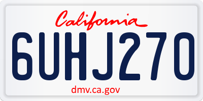 CA license plate 6UHJ270