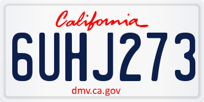 CA license plate 6UHJ273