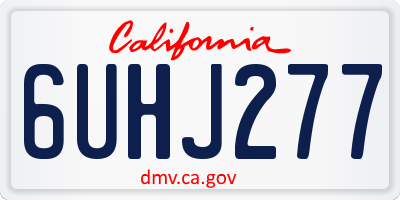 CA license plate 6UHJ277