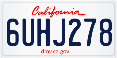 CA license plate 6UHJ278