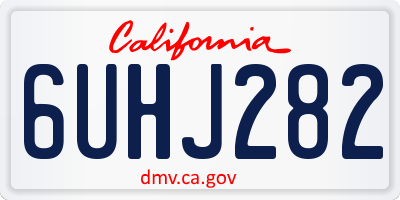 CA license plate 6UHJ282