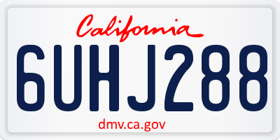 CA license plate 6UHJ288