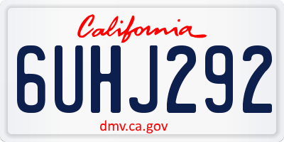 CA license plate 6UHJ292