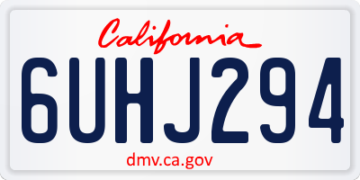 CA license plate 6UHJ294