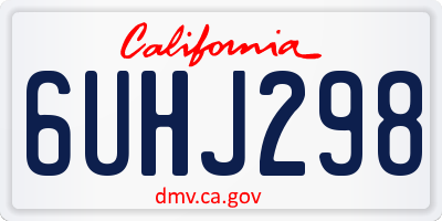 CA license plate 6UHJ298