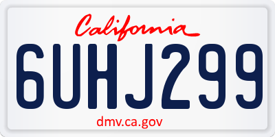 CA license plate 6UHJ299