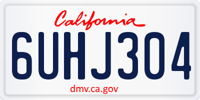 CA license plate 6UHJ304