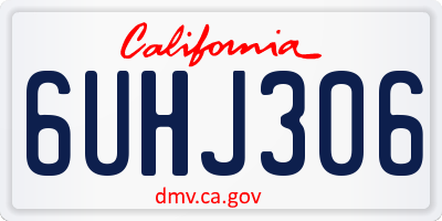 CA license plate 6UHJ306