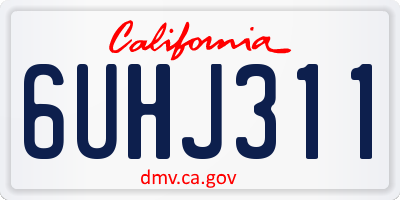 CA license plate 6UHJ311