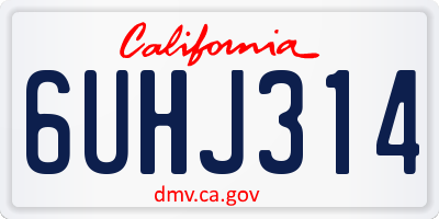 CA license plate 6UHJ314